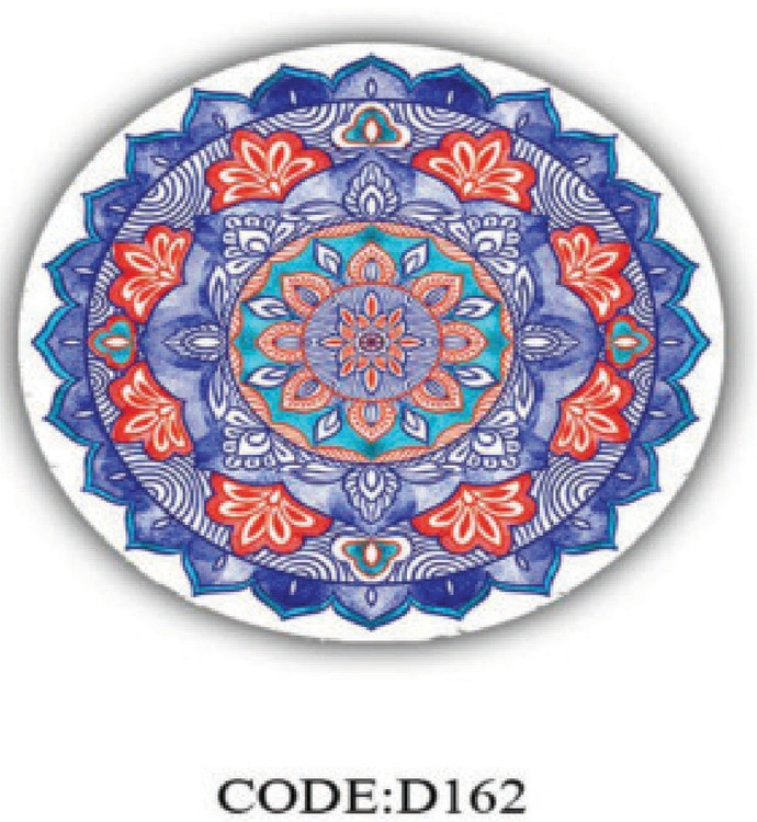 خرید ارزان فرشینه گرد فرشینه آفتاب کدD162مخمل شانل ترک استپدار