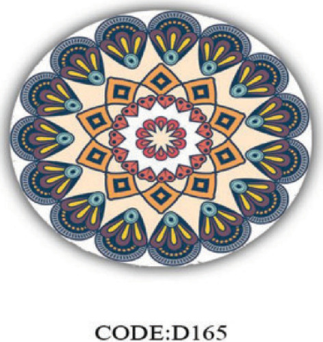 خرید ارزان فرشینه گرد فرشینه آفتاب کدD165مخمل شانل ترک استپدار