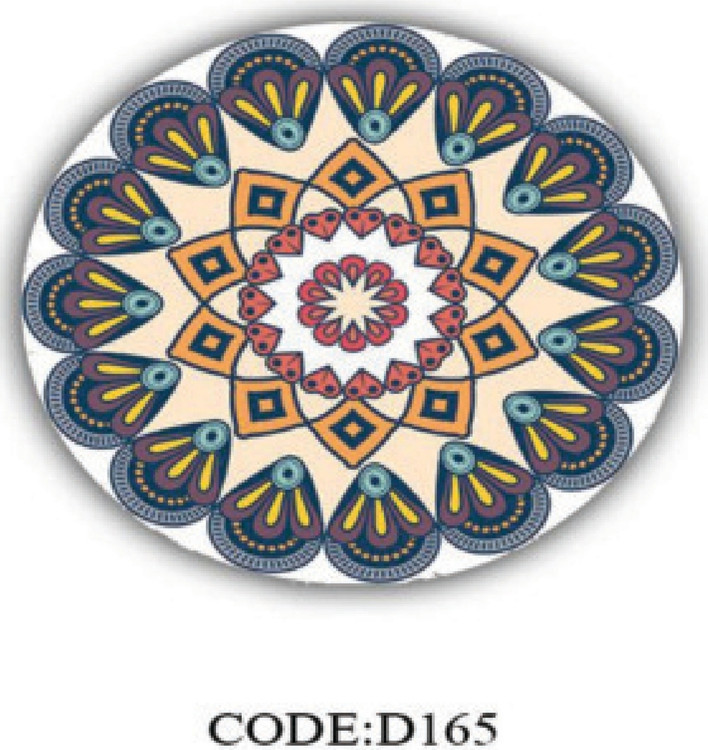 خرید ارزان فرشینه گرد فرشینه آفتاب کدD165مخمل شانل ترک استپدار