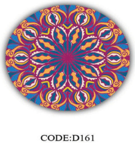 خرید ارزان فرشینه گرد فرشینه آفتاب کدD161مخمل شانل ترک استپدار