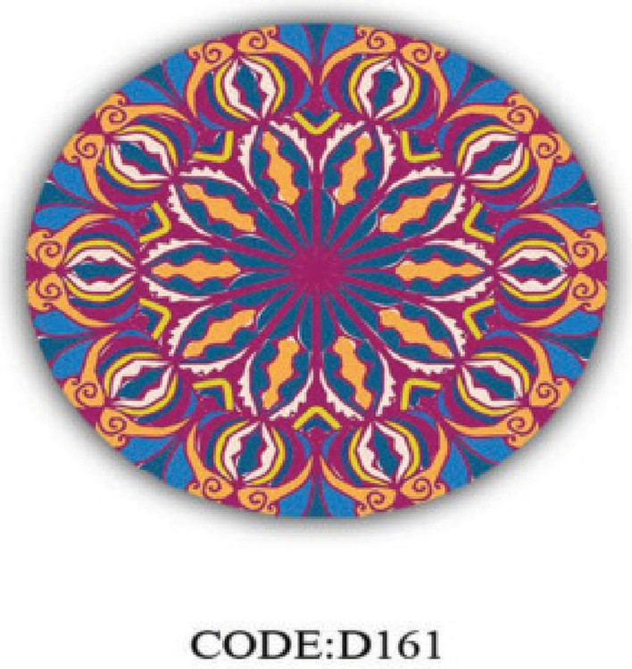 خرید ارزان فرشینه گرد فرشینه آفتاب کدD161مخمل شانل ترک استپدار