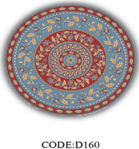 خرید ارزان فرشینه گرد فرشینه آفتاب کدD160مخمل شانل ترک استپدار