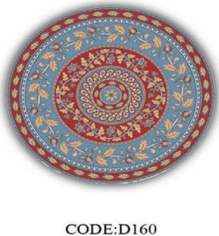 خرید ارزان فرشینه گرد فرشینه آفتاب کدD160مخمل شانل ترک استپدار