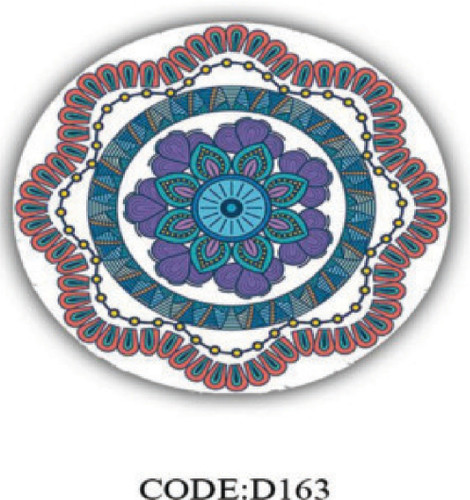 خرید ارزان فرشینه گرد فرشینه آفتاب کدD163مخمل شانل ترک استپدار