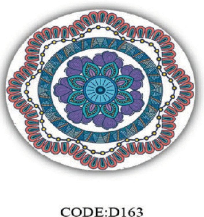 خرید ارزان فرشینه گرد فرشینه آفتاب کدD163مخمل شانل ترک استپدار