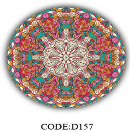 خرید ارزان فرشینه گرد فرشینه آفتاب کدD157مخمل شانل ترک استپدار