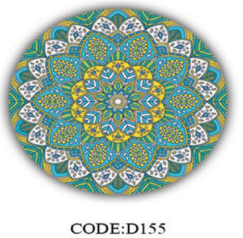 خرید ارزان فرشینه گرد فرشینه آفتاب کدD155مخمل شانل ترک استپدار