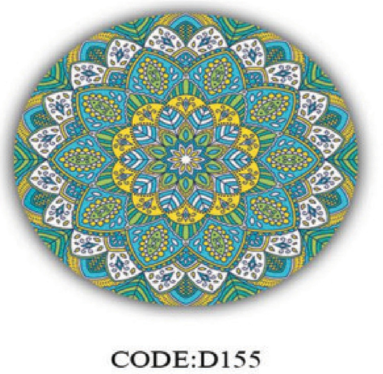 خرید ارزان فرشینه گرد فرشینه آفتاب کدD155مخمل شانل ترک استپدار