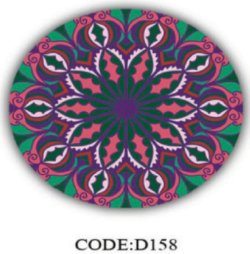 خرید ارزان فرشینه گرد فرشینه آفتاب کدD158مخمل شانل ترک استپدار