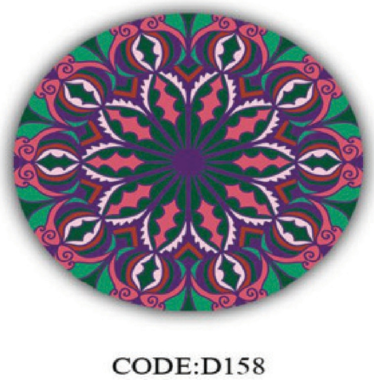 خرید ارزان فرشینه گرد فرشینه آفتاب کدD158مخمل شانل ترک استپدار