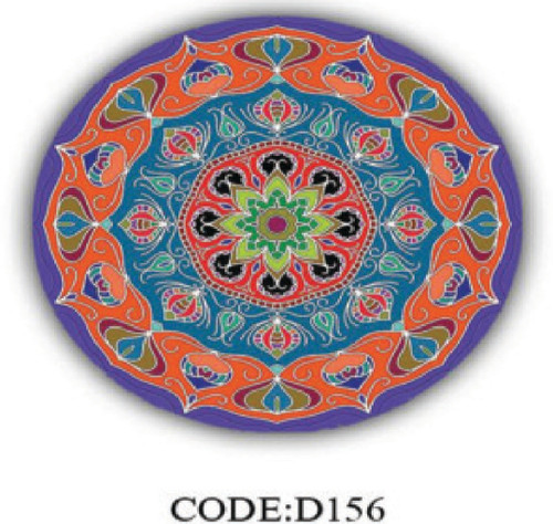 خرید ارزان فرشینه گرد فرشینه آفتاب کدD156مخمل شانل ترک استپدار