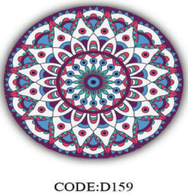 خرید ارزان فرشینه گرد فرشینه آفتاب کدD159مخمل شانل ترک استپدار