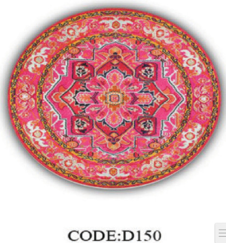 خرید ارزان فرشینه گرد فرشینه آفتاب کدD150مخمل شانل ترک استپدار