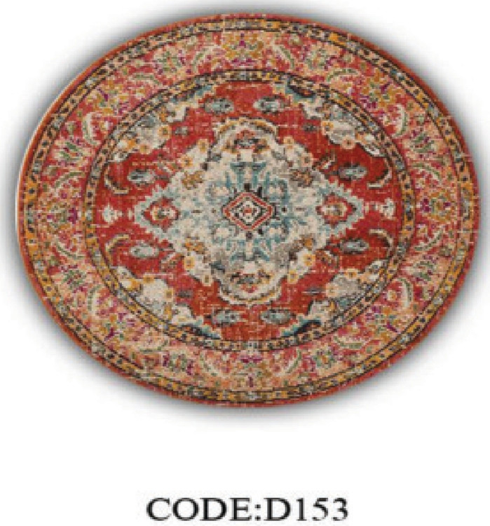 خرید ارزان فرشینه گرد فرشینه آفتاب کدD153مخمل شانل ترک استپدار