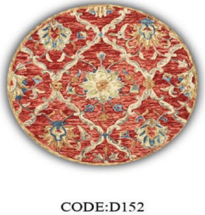 خرید ارزان فرشینه گرد فرشینه آفتاب کدD152مخمل شانل ترک استپدار