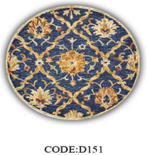 خرید ارزان فرشینه گرد فرشینه آفتاب کدD151مخمل شانل ترک استپدار