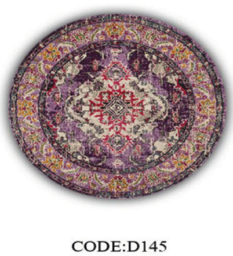 خرید ارزان فرشینه گرد فرشینه آفتاب کدD145مخمل شانل ترک استپدار