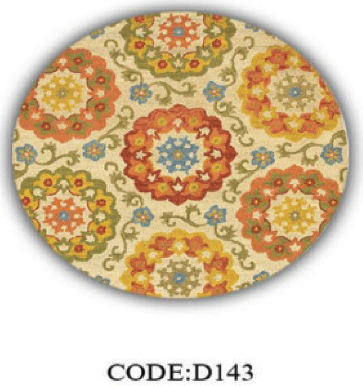 خرید ارزان فرشینه گرد فرشینه آفتاب کدD143مخمل شانل ترک استپدار