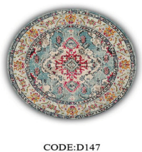خرید ارزان فرشینه گرد فرشینه آفتاب کدD147مخمل شانل ترک استپدار