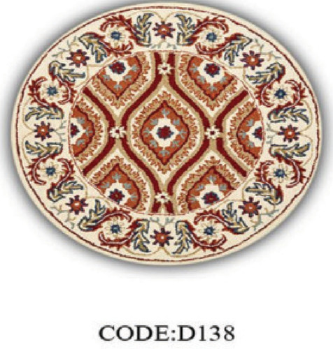 خرید ارزان فرشینه گرد فرشینه آفتاب کدD138مخمل شانل ترک استپدار