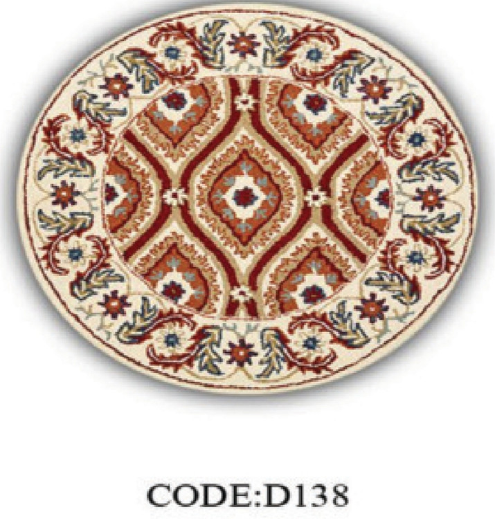 خرید ارزان فرشینه گرد فرشینه آفتاب کدD138مخمل شانل ترک استپدار