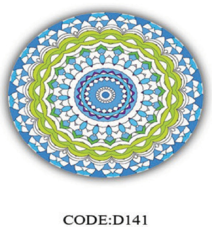 خرید ارزان فرشینه گرد فرشینه آفتاب کدD141مخمل شانل ترک استپدار