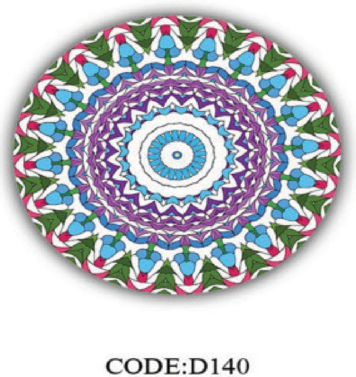 خرید ارزان فرشینه گرد فرشینه آفتاب کدD140مخمل شانل ترک استپدار