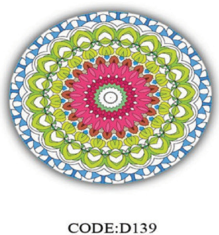 خرید ارزان فرشینه گرد فرشینه آفتاب کدD139مخمل شانل ترک استپدار