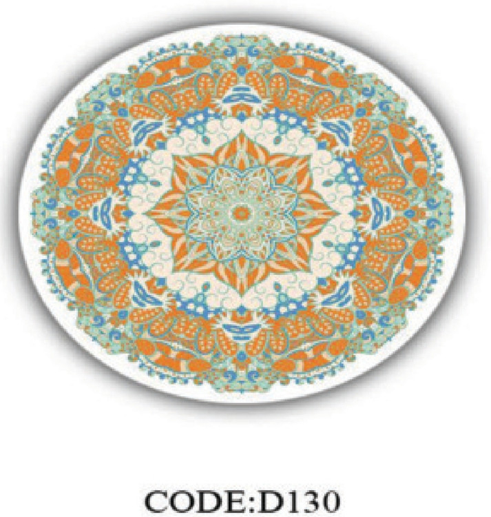 خرید ارزان فرشینه گرد فرشینه آفتاب کدD130مخمل شانل ترک استپدار