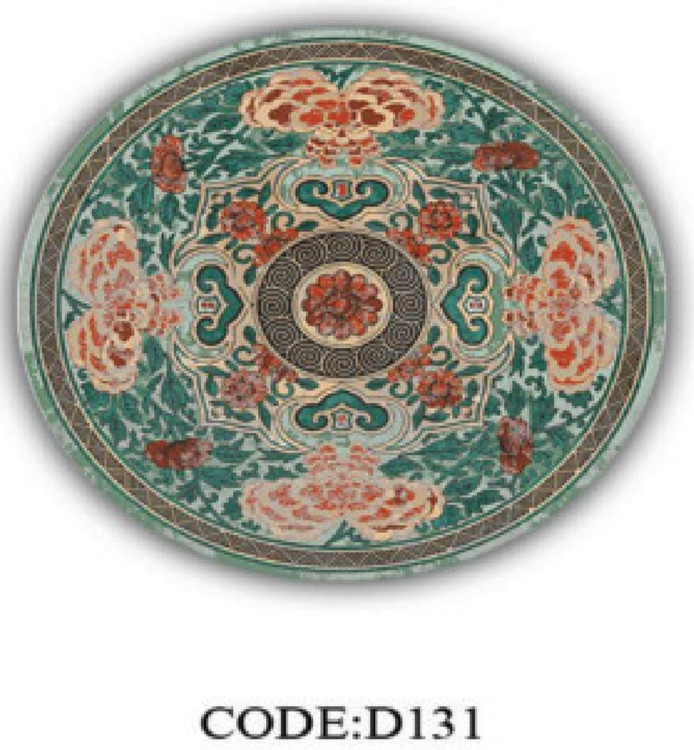 خرید ارزان فرشینه گرد فرشینه آفتاب کدD131مخمل شانل ترک استپدار