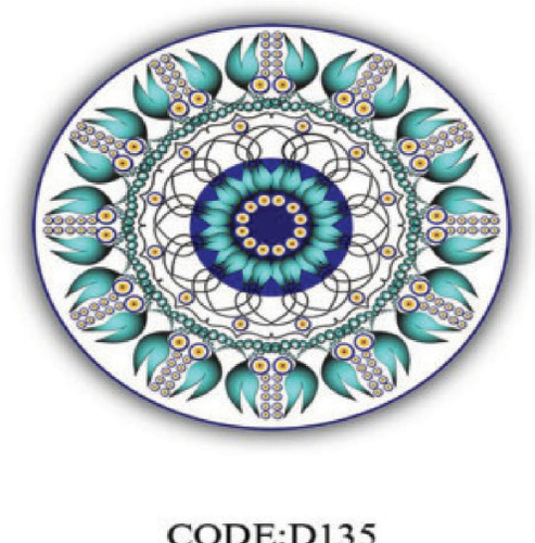 خرید ارزان فرشینه گرد فرشینه آفتاب کدD135مخمل شانل ترک استپدار