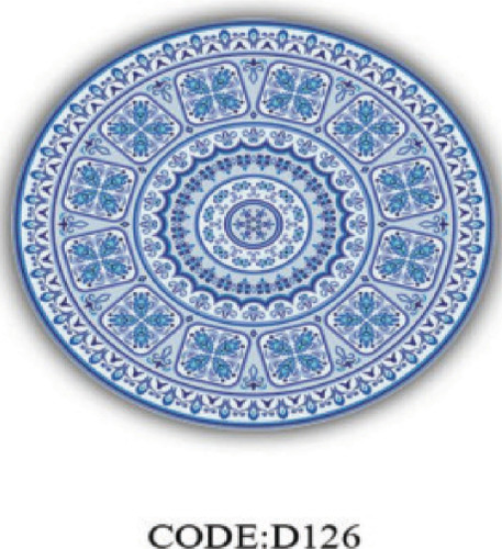 خرید ارزان فرشینه گرد فرشینه آفتاب کدD126مخمل شانل ترک استپدار