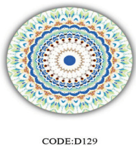 خرید ارزان فرشینه گرد فرشینه آفتاب کدD129مخمل شانل ترک استپدار