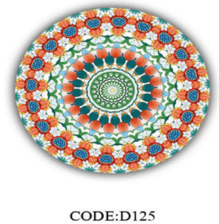 خرید ارزان فرشینه گرد فرشینه آفتاب کدD125مخمل شانل ترک استپدار