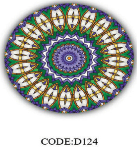 خرید ارزان فرشینه گرد فرشینه آفتاب کدD124مخمل شانل ترک استپدار