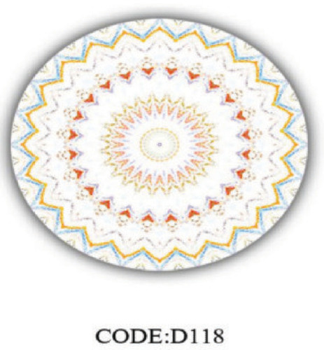 خرید ارزان فرشینه گرد فرشینه آفتاب کدD118مخمل شانل ترک استپدار