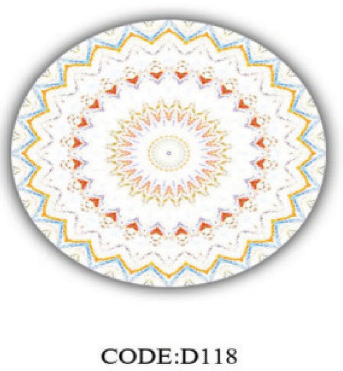 خرید ارزان فرشینه گرد فرشینه آفتاب کدD118مخمل شانل ترک استپدار