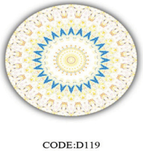 خرید ارزان فرشینه گرد فرشینه آفتاب کدD119مخمل شانل ترک استپدار