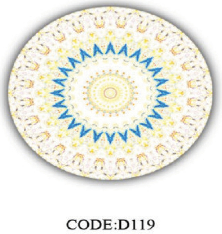 خرید ارزان فرشینه گرد فرشینه آفتاب کدD119مخمل شانل ترک استپدار