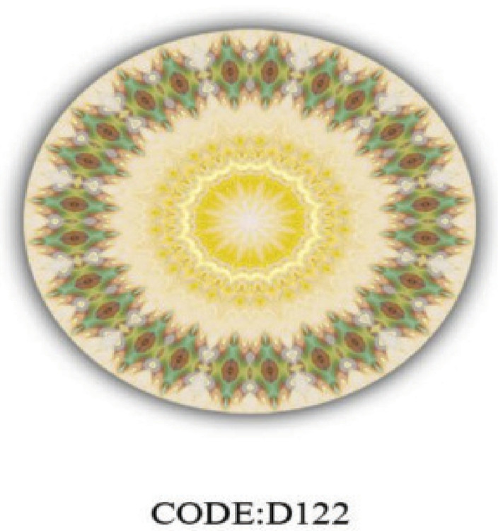 خرید ارزان فرشینه گرد فرشینه آفتاب کدD122مخمل شانل ترک استپدار