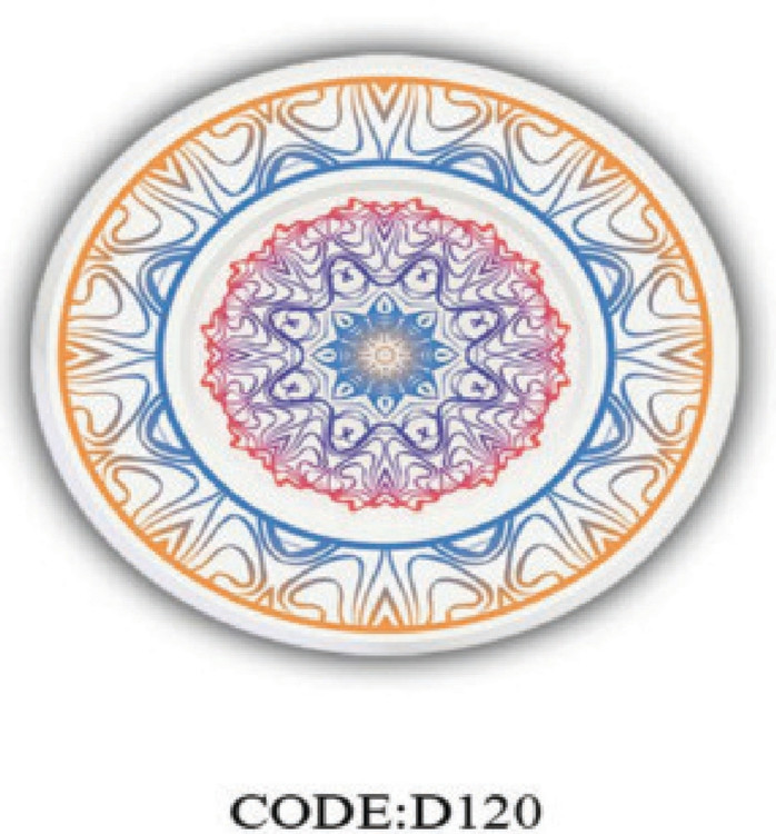 خرید ارزان فرشینه گرد فرشینه آفتاب کدD120مخمل شانل ترک استپدار