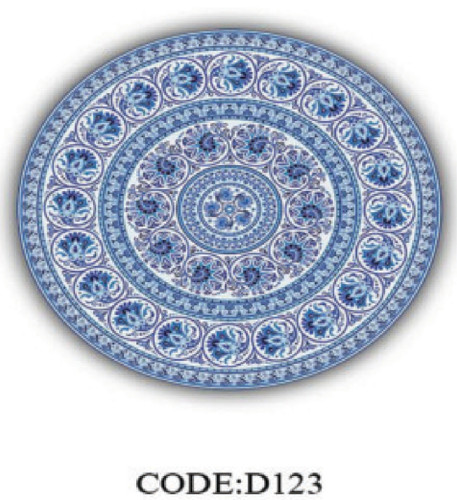 خرید ارزان فرشینه گرد فرشینه آفتاب کدD123مخمل شانل ترک استپدار