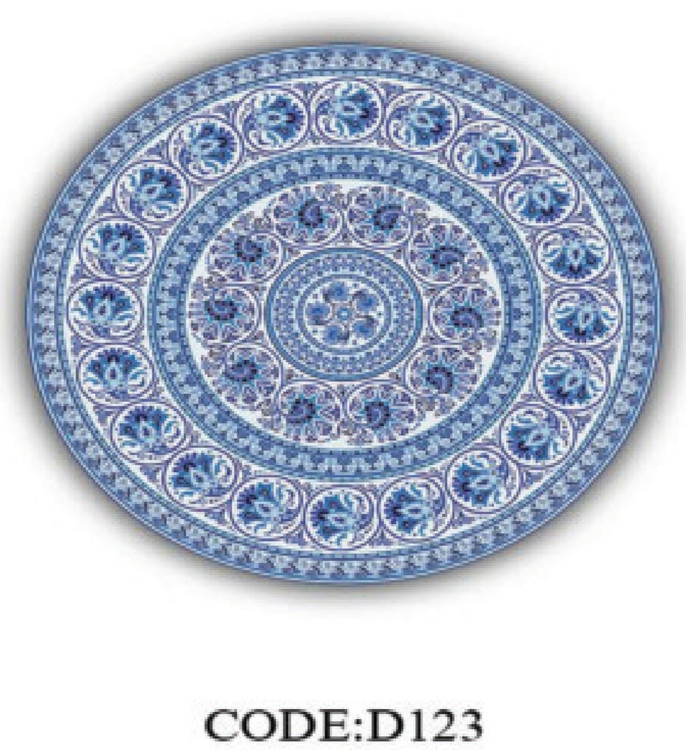 خرید ارزان فرشینه گرد فرشینه آفتاب کدD123مخمل شانل ترک استپدار