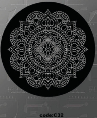 خرید ارزان فرشینه گرد فرشینه آفتاب کدC32مخمل شانل ترک استپدار