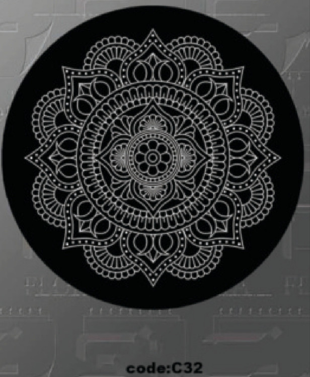 خرید ارزان فرشینه گرد فرشینه آفتاب کدC32مخمل شانل ترک استپدار