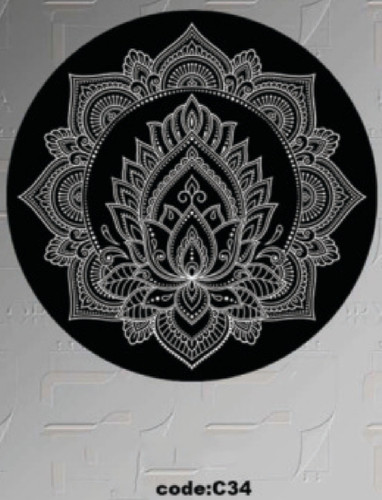 خرید ارزان فرشینه گرد فرشینه آفتاب کدC32مخمل شانل ترک استپدار