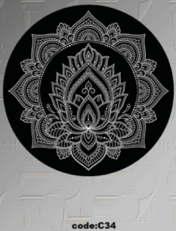 خرید ارزان فرشینه گرد فرشینه آفتاب کدC32مخمل شانل ترک استپدار