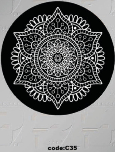 خرید ارزان فرشینه گرد فرشینه آفتاب کدC35مخمل شانل ترک استپدار