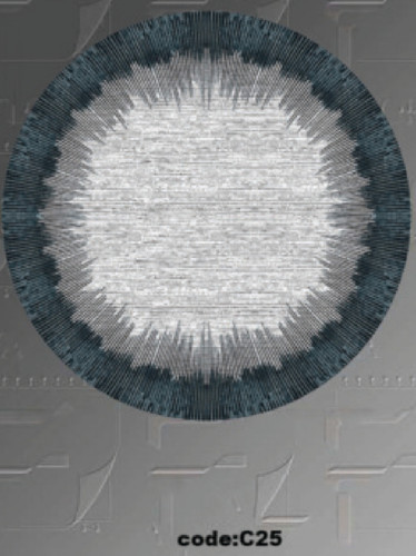 خرید ارزان فرشینه گرد فرشینه آفتاب کدC25مخمل شانل ترک استپدار