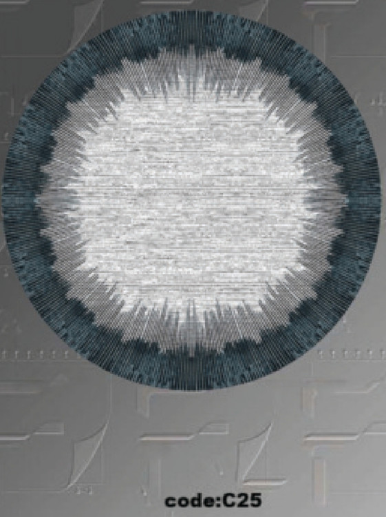 خرید ارزان فرشینه گرد فرشینه آفتاب کدC25مخمل شانل ترک استپدار